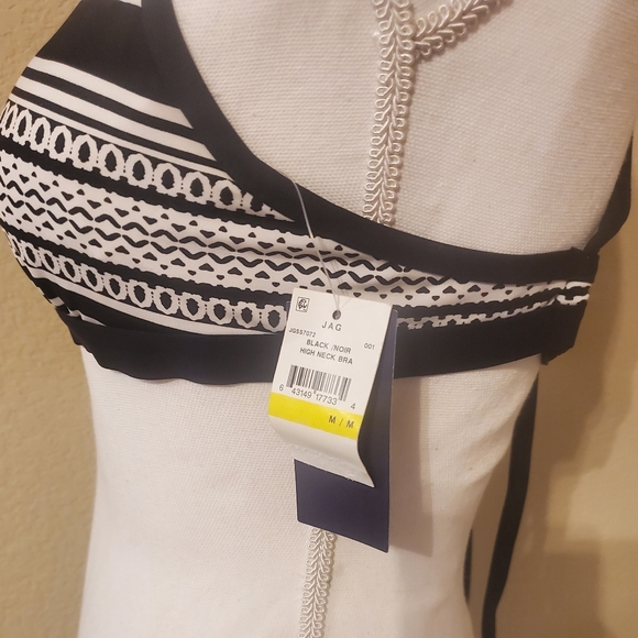 Jag Black Noir High Neck Bra/ Bikini Halter Top Criss-Cross Strap Back S… - Picture 3 of 9
